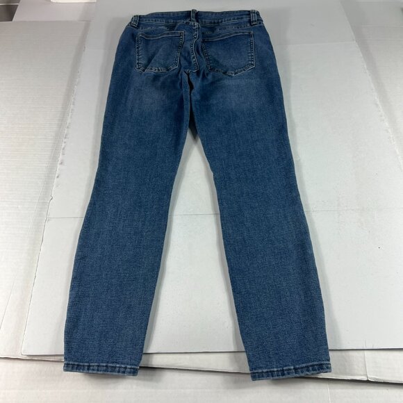 Pistola Jeans Women's 29x27* Mid Rise Skinny Crop Dark Blue Faded Denim Tag 28 - Picture 9 of 16